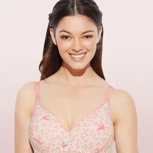 BRA | PADDED | WIREFREE | DEEP PLUNGE MEDIUM COVERAGE  | BIRD PRINT