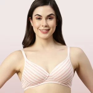 BRA | PADDED | WIREFREE | DEEP PLUNGE MEDIUM COVERAGE  | CRAZY STRIPES