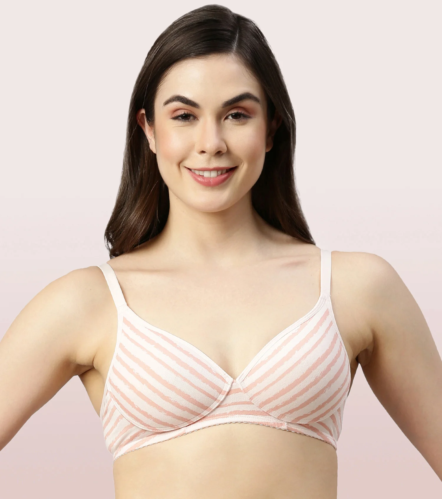 BRA | PADDED | WIREFREE | DEEP PLUNGE MEDIUM COVERAGE | CRAZY STRIPES