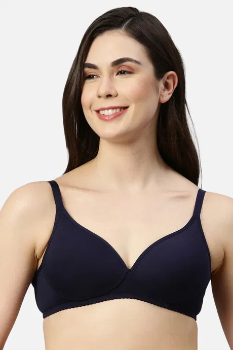 BRA | PADDED | WIREFREE | DEEP PLUNGE MEDIUM COVERAGE | EVENING BLUE