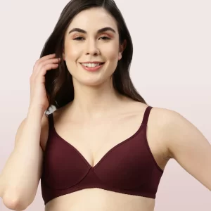 BRA | PADDED | WIREFREE | DEEP PLUNGE MEDIUM COVERAGE  | GRAPE WINE
