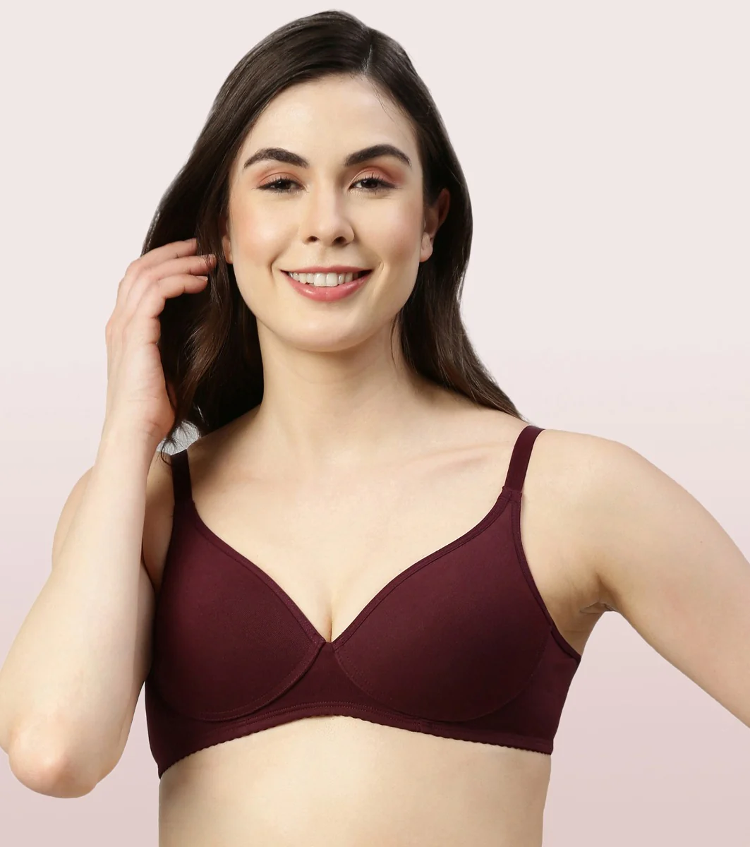 BRA | PADDED | WIREFREE | DEEP PLUNGE MEDIUM COVERAGE | GRAPE WINE