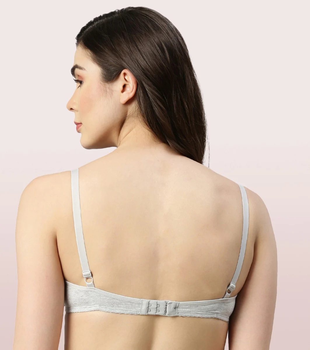 BRA | PADDED | WIREFREE | DEEP PLUNGE MEDIUM COVERAGE | GREY MELANGE - Image 3