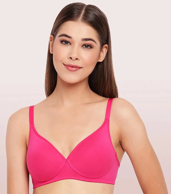 BRA | PADDED | WIREFREE | DEEP PLUNGE MEDIUM COVERAGE | RASPBERRY SORBET