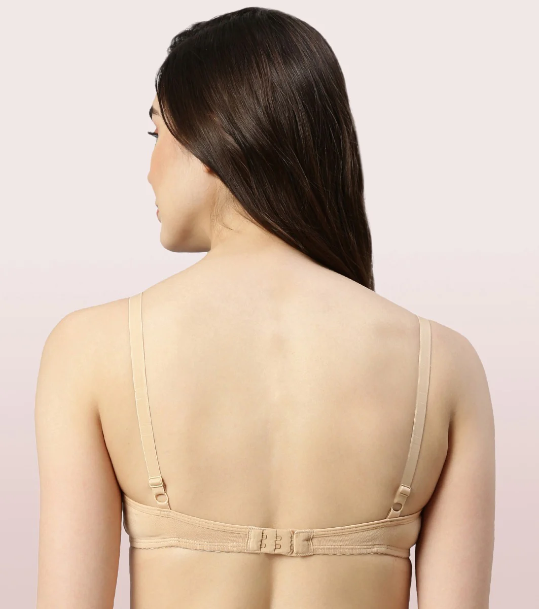 BRA | PADDED | WIREFREE | DEEP PLUNGE MEDIUM COVERAGE | SKIN - Image 3