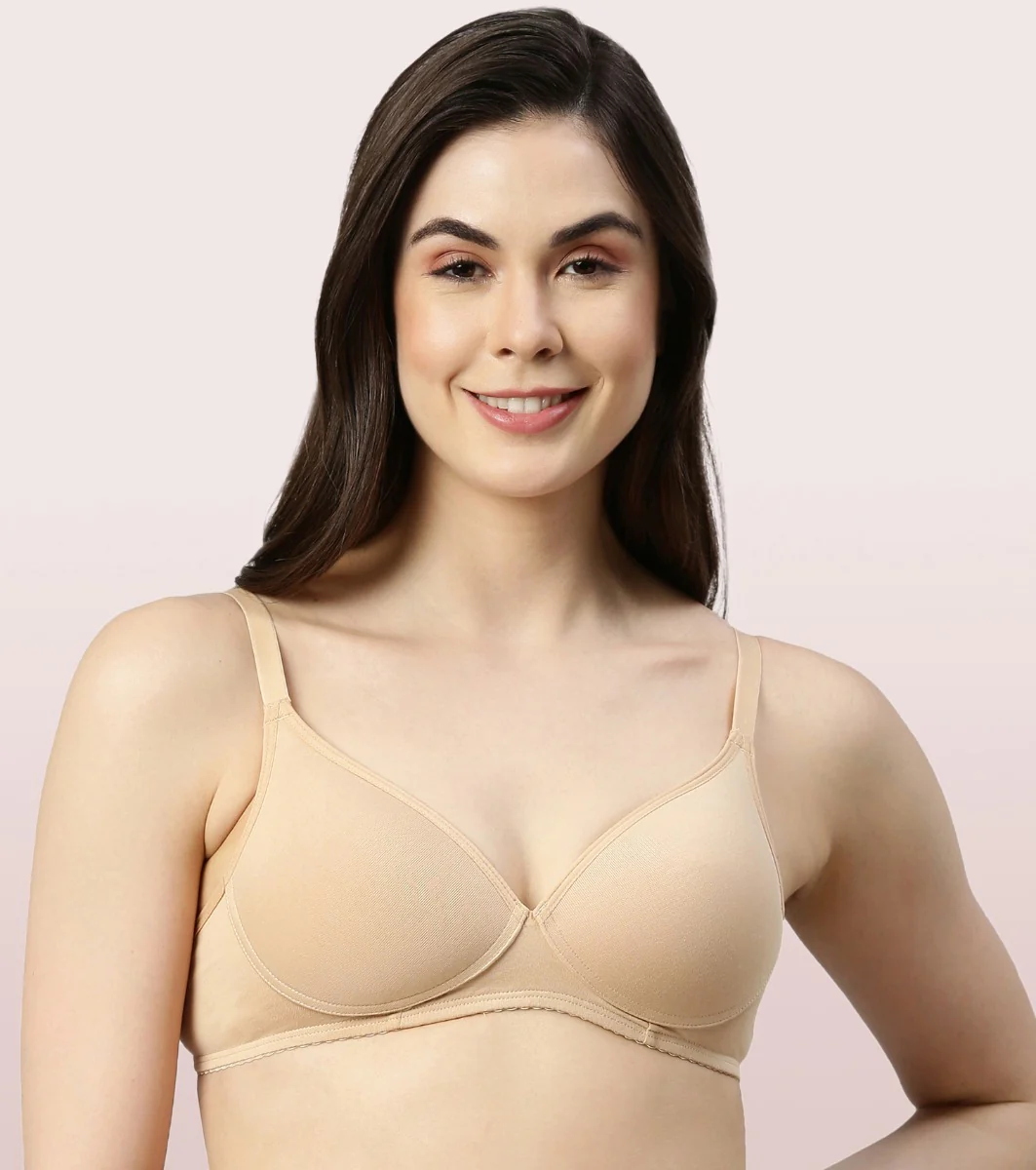 BRA | PADDED | WIREFREE | DEEP PLUNGE MEDIUM COVERAGE | SKIN