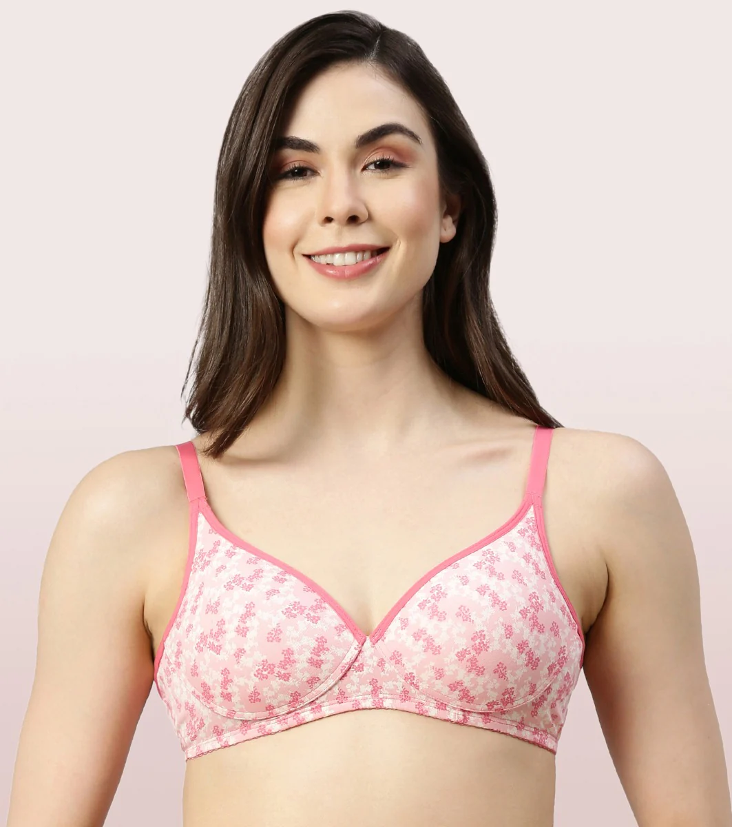BRA | PADDED | WIREFREE | DEEP PLUNGE MEDIUM COVERAGE | TRAILING FLORA