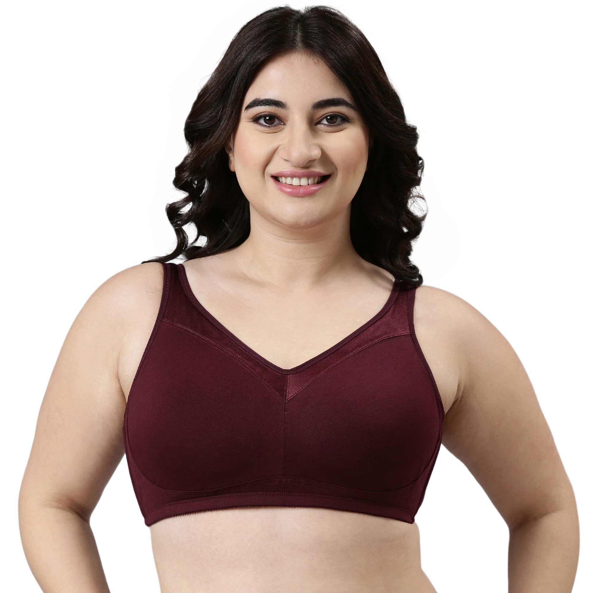ENAMOR BRA | NON-PADDED | MINIMIZER | FULL SUPPORT | FULL COVERAGE | GRAPE WINE