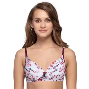 BRA | PADDED | DEEP PLUNGE STYLE | CHERRY ROSE PRINT