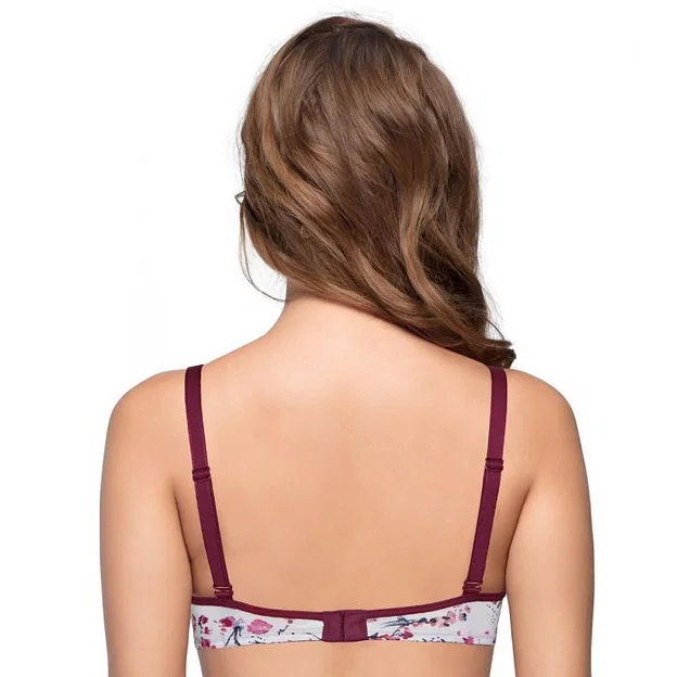 BRA | PADDED | DEEP PLUNGE STYLE | CHERRY ROSE PRINT - Image 3