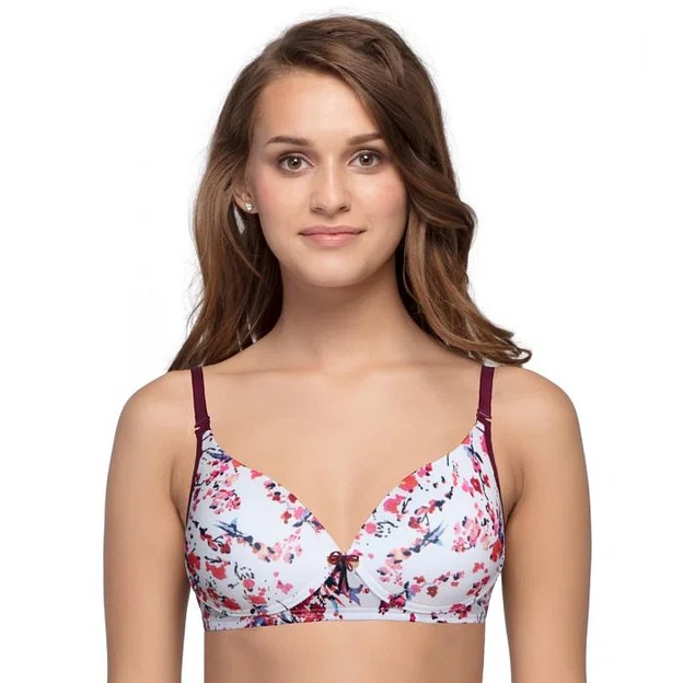 BRA | PADDED | DEEP PLUNGE STYLE | CHERRY ROSE PRINT