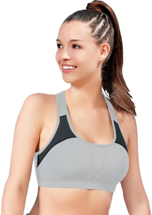 BRA | PADDED | MEDIUM IMPACT | SPORTS TYPE RACER BACK | GREY MELANGE