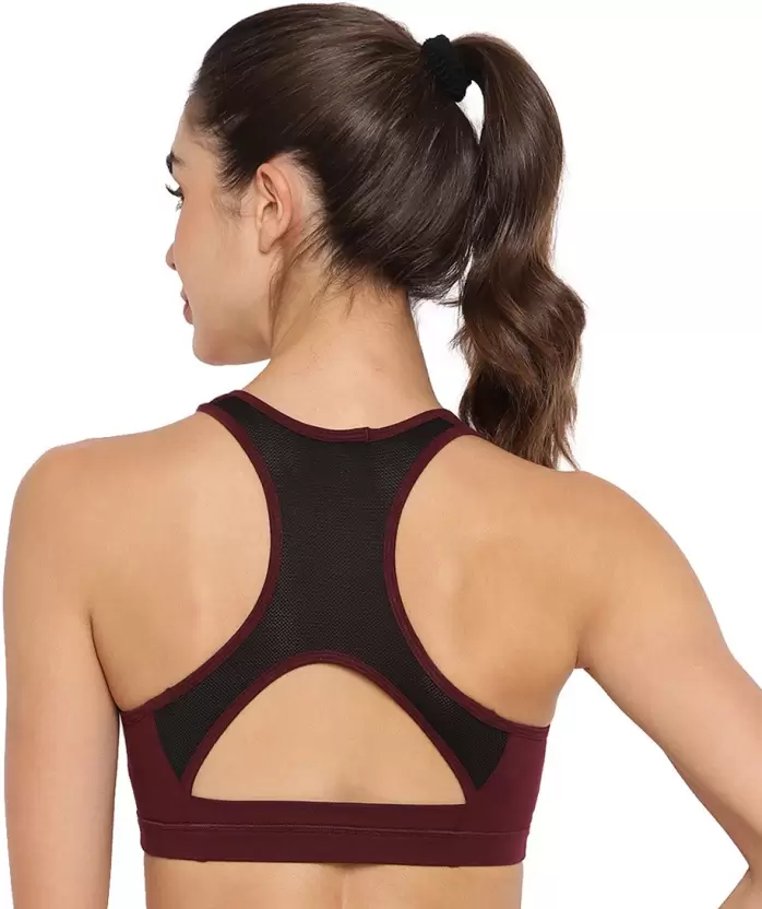 BRA | PADDED | MEDIUM IMPACT | SPORTS TYPE RACER BACK | GRAPE WINE - Image 3