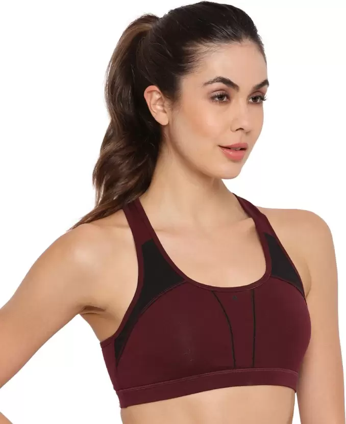 BRA | PADDED | MEDIUM IMPACT | SPORTS TYPE RACER BACK | GRAPE WINE - Image 2